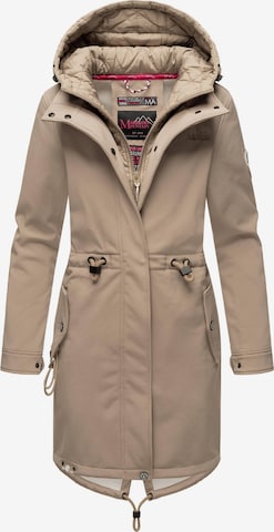 Manteau fonctionnel MARIKOO en beige : devant