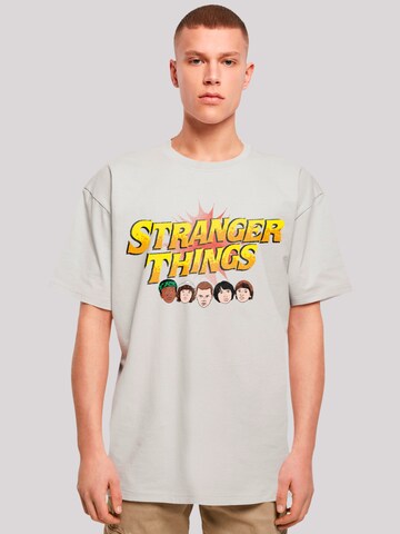 F4NT4STIC Shirt 'Stranger Things Comic Heads Netflix TV Series' in Grey: front