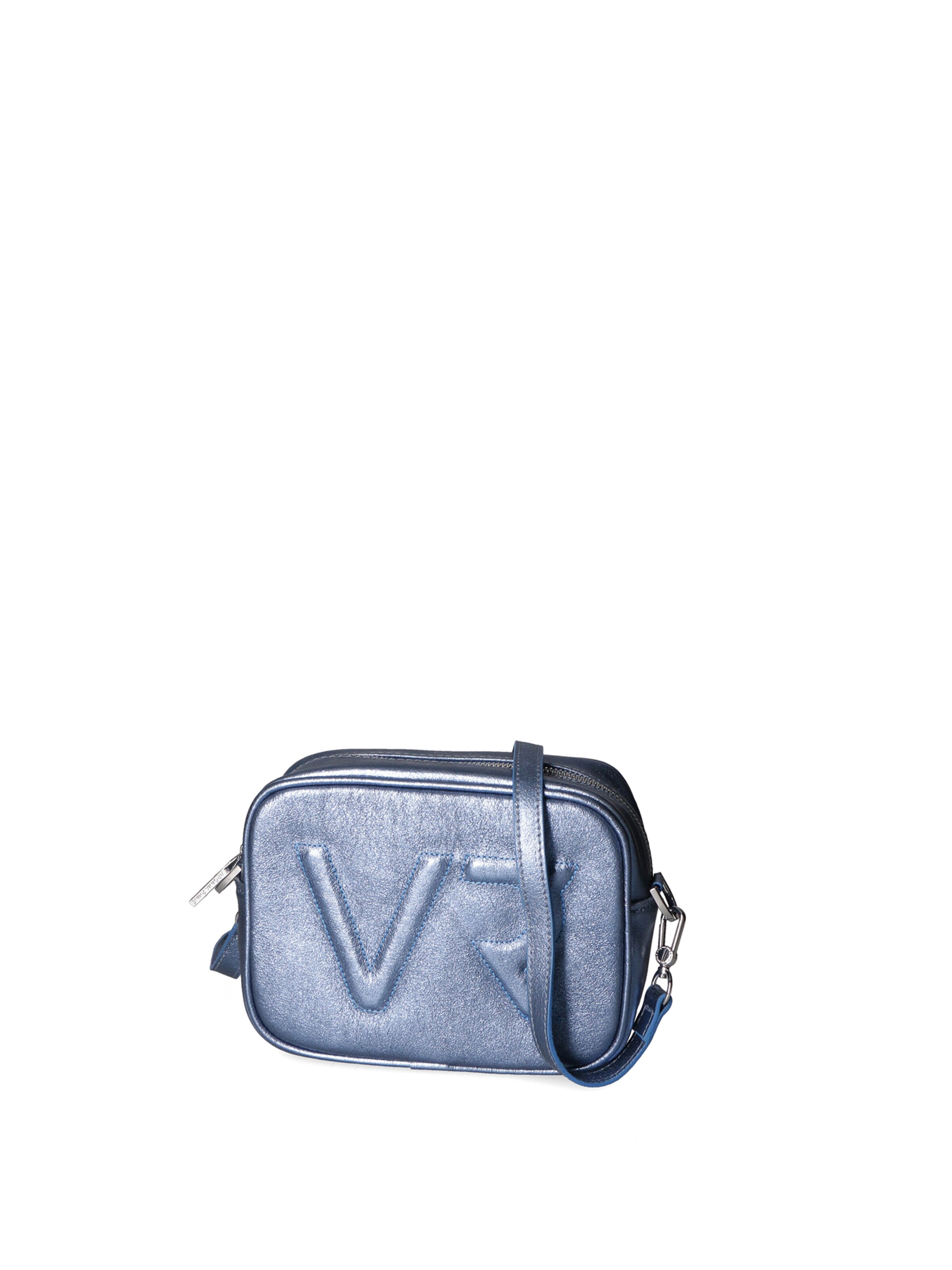 Borsa a tracolla 'Borsa a Tracolla Donna Pelle Laminata con Zip' di Virginia Rhinè in blu