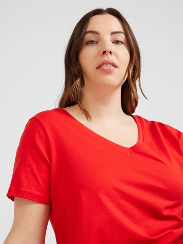 ONLY Carmakoma Shirt 'Bonnie Life' in Rood