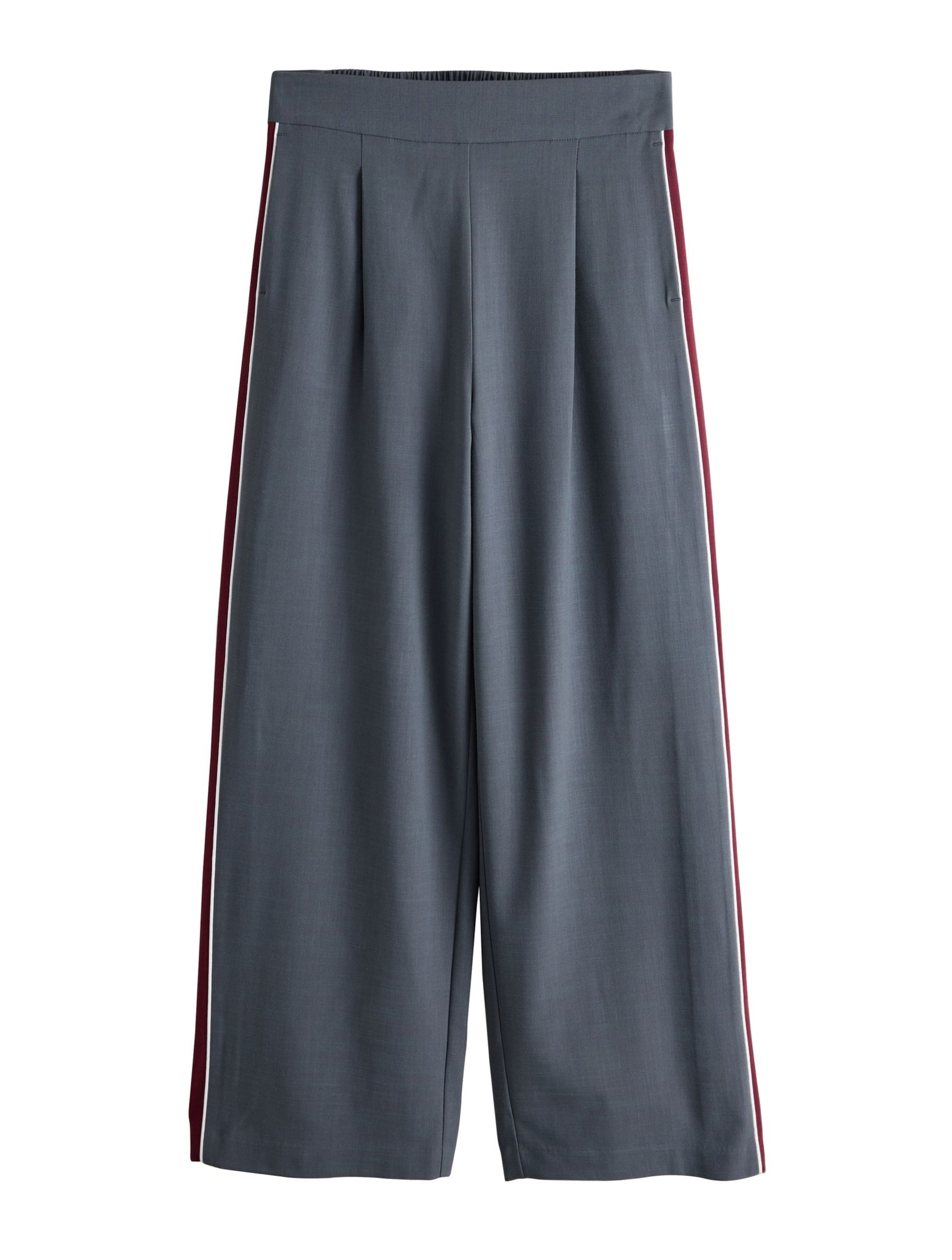 Next Bandplooibroek 'N. Premium' in 38/Extra Long Tall in de kleur Rookgrijs / Bordeaux / Wit, Productweergave