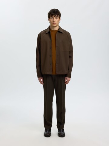 SELECTED Comfort fit Between-Season Jacket in Brown