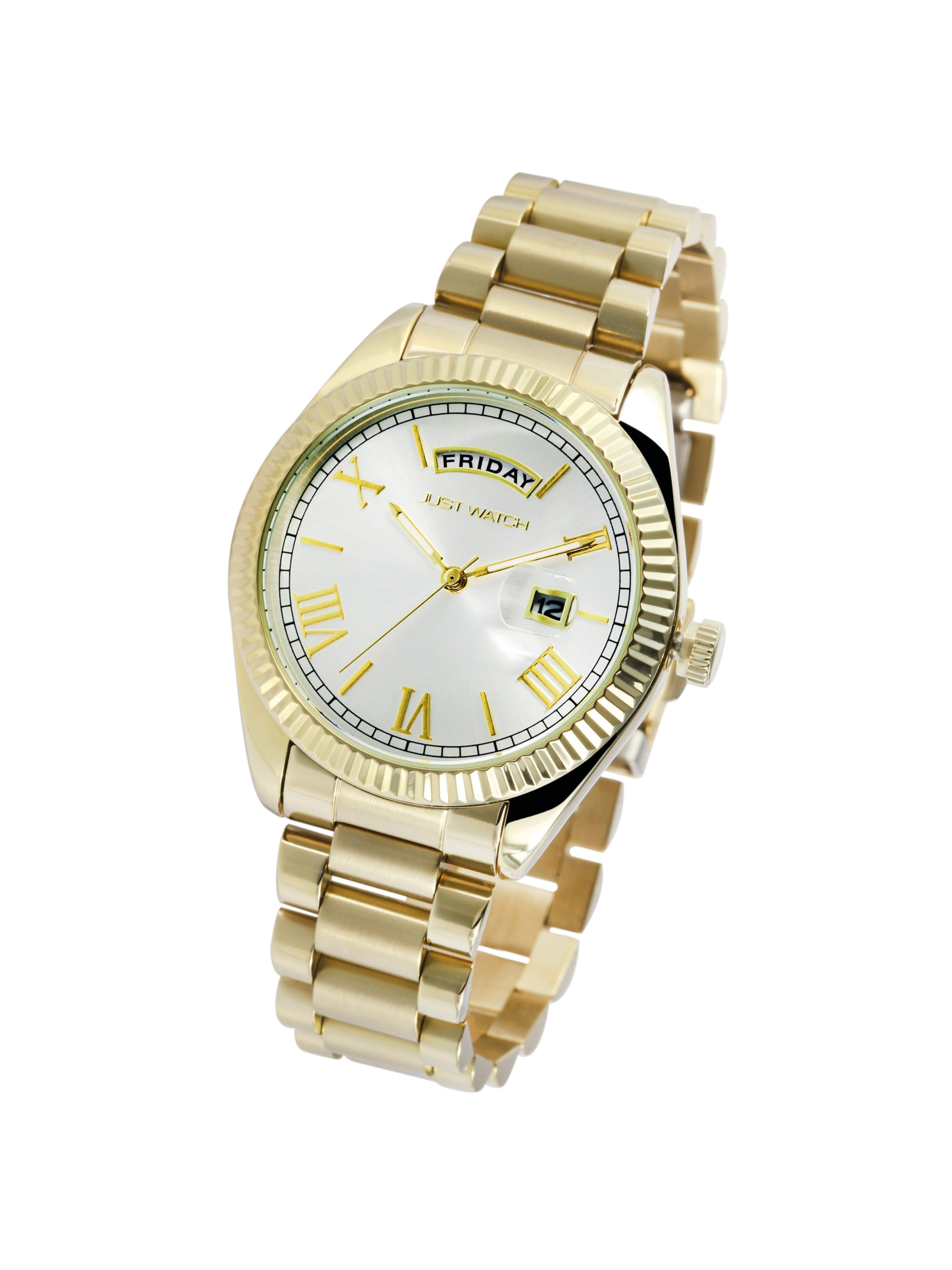 Just Watch Analog Watch 'Luka, Datumsanzeige' in One size in Gold, Item view