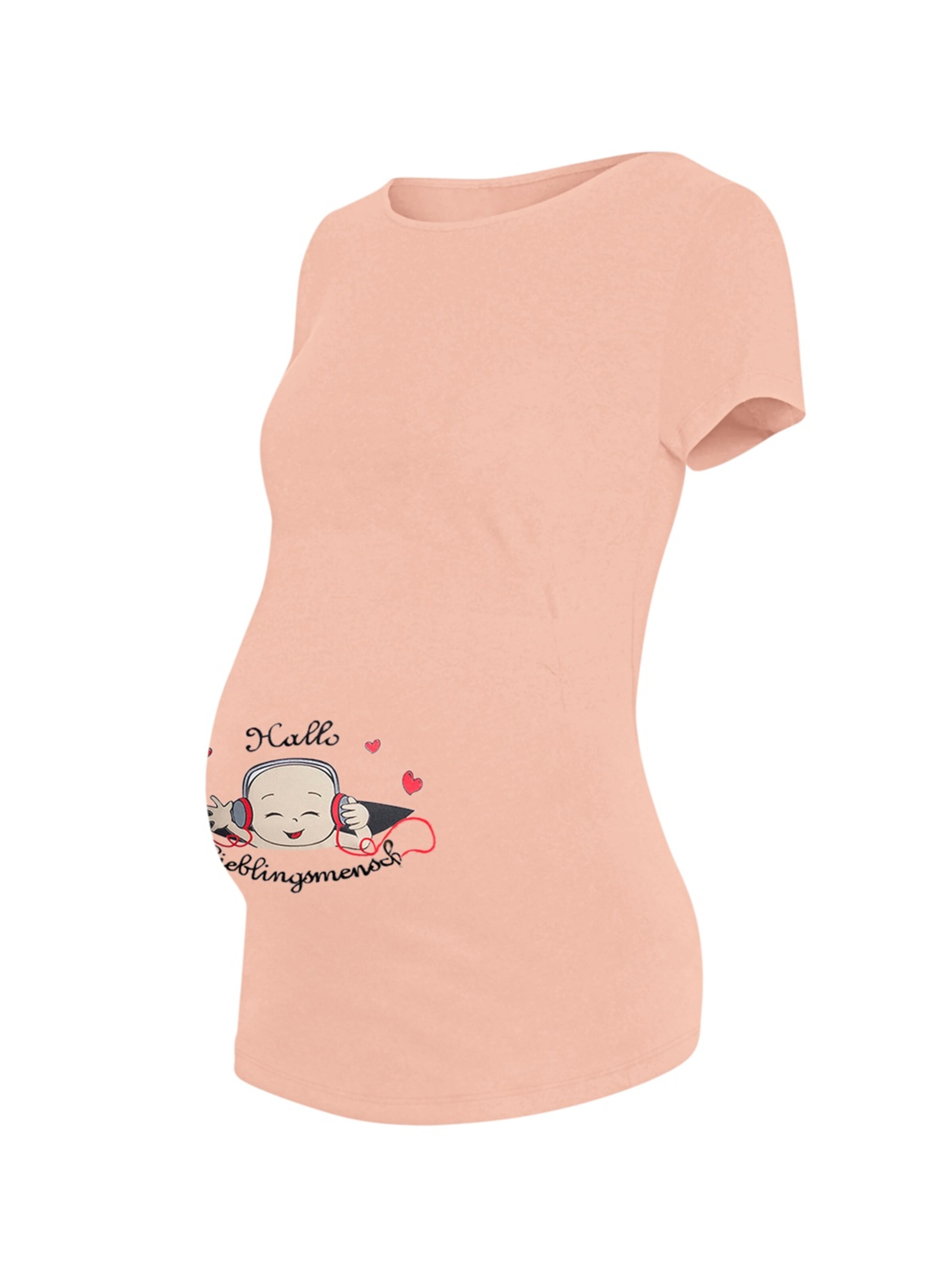 M.M.C. Shirt 'Hallo Lieblingsmensch Umstandsshirt' in Orange: front