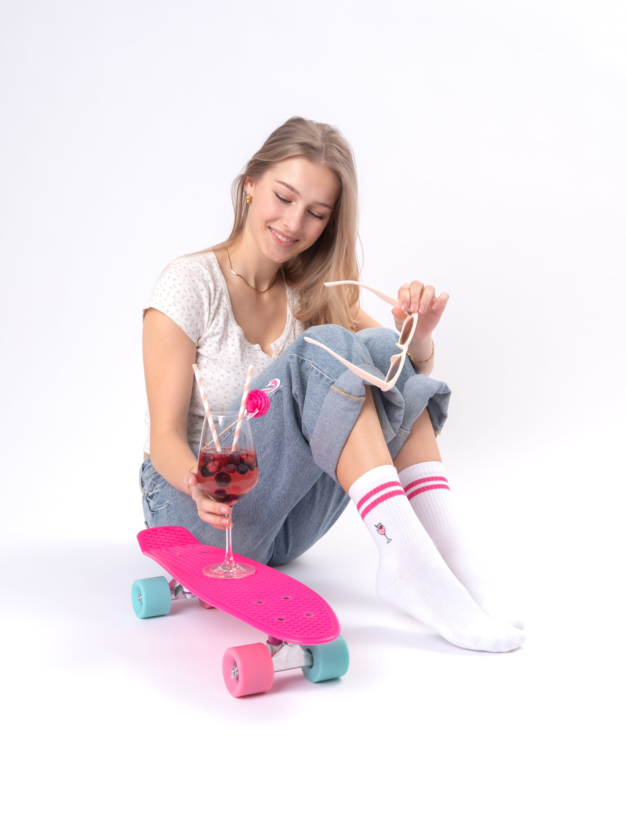 Occulto Socken 'Summer' in Weiß: Vorderseite