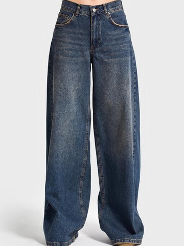 IT'S BASIC Wide leg Jeans 'ELENA Palazzo Mid Rise' in Blauw