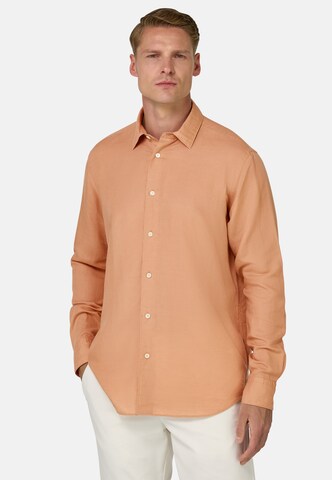 Boggi Milano Regular fit Button Up Shirt in Orange: front