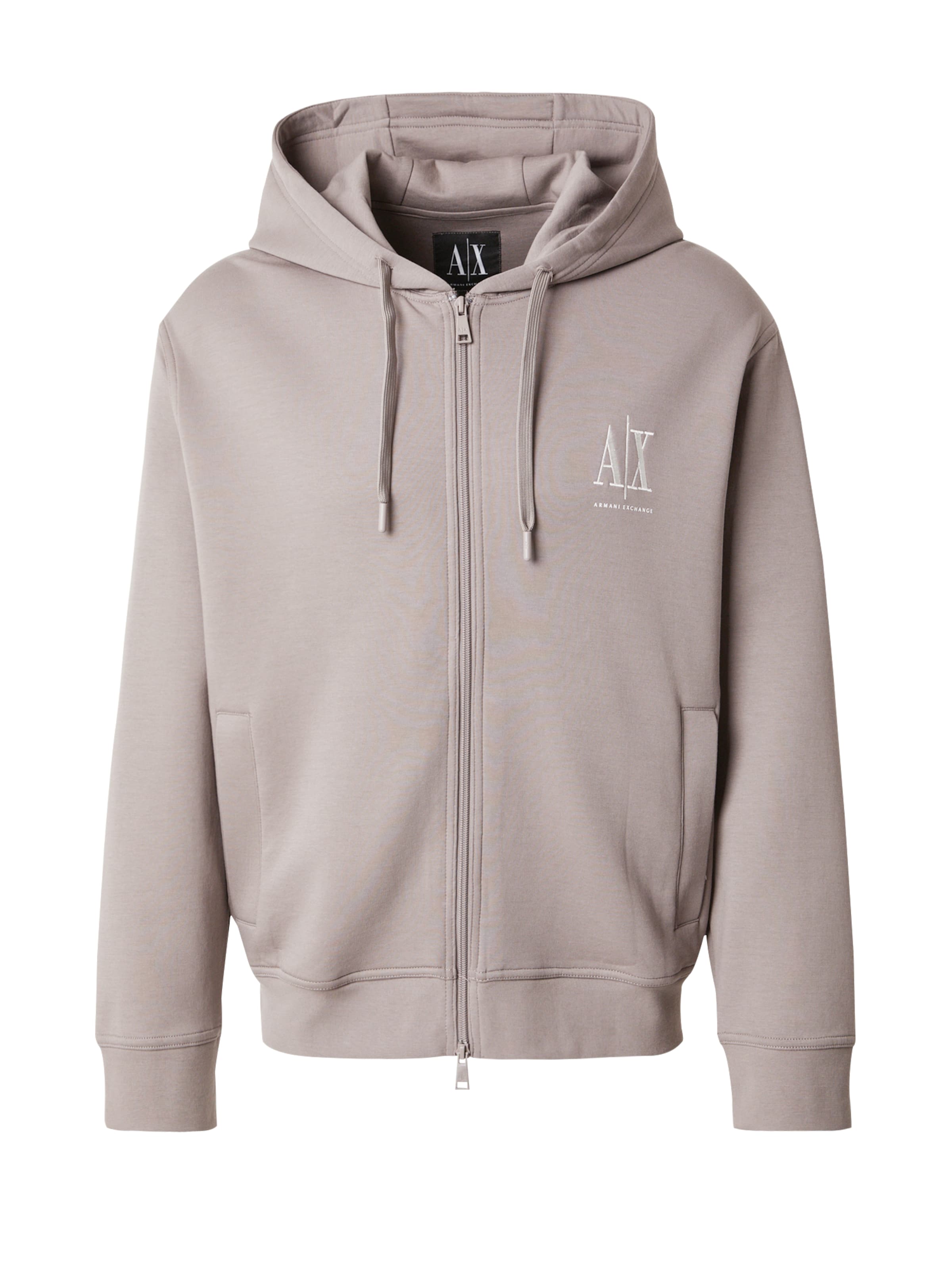 Veste de survêtement ARMANI EXCHANGE en beige : devant