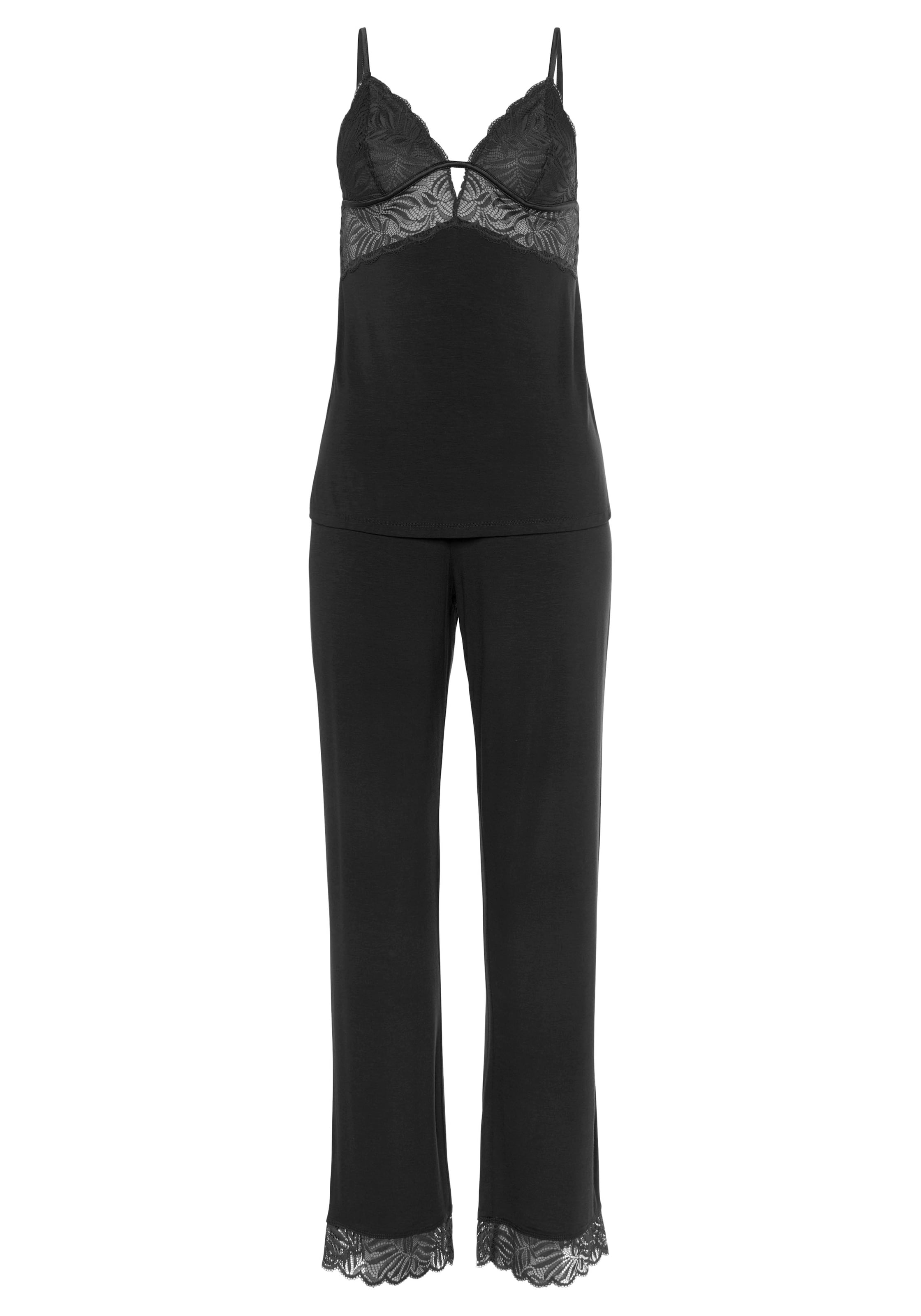 LASCANA Πιτζάμα σε μαύρο: μπροστά