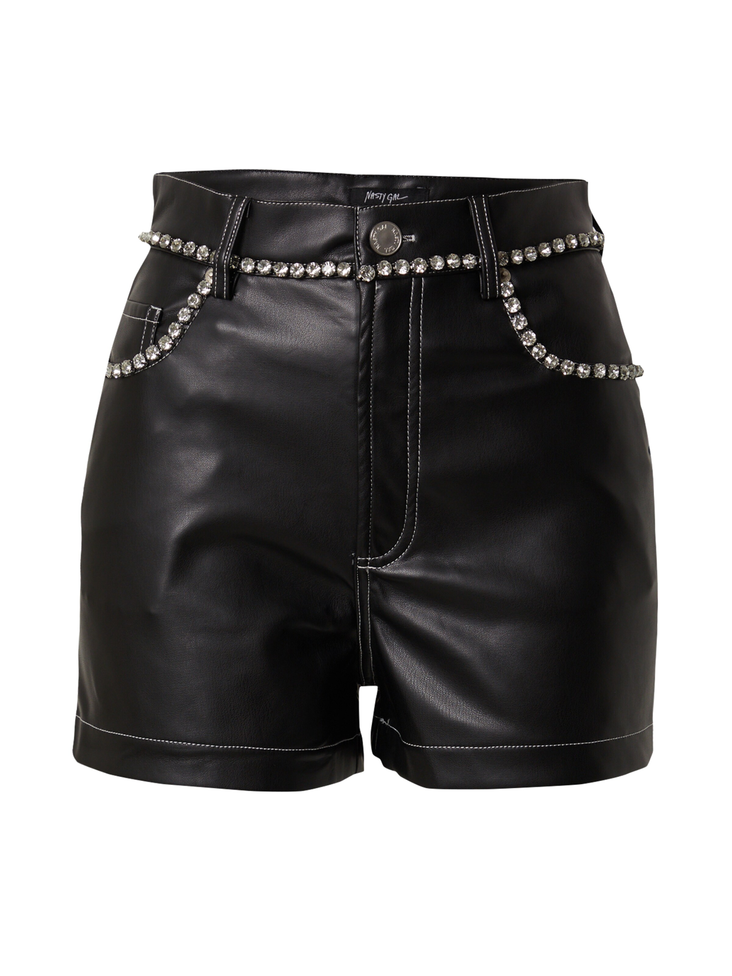 Nasty Gal Regular Shorts in Schwarz: Vorderseite