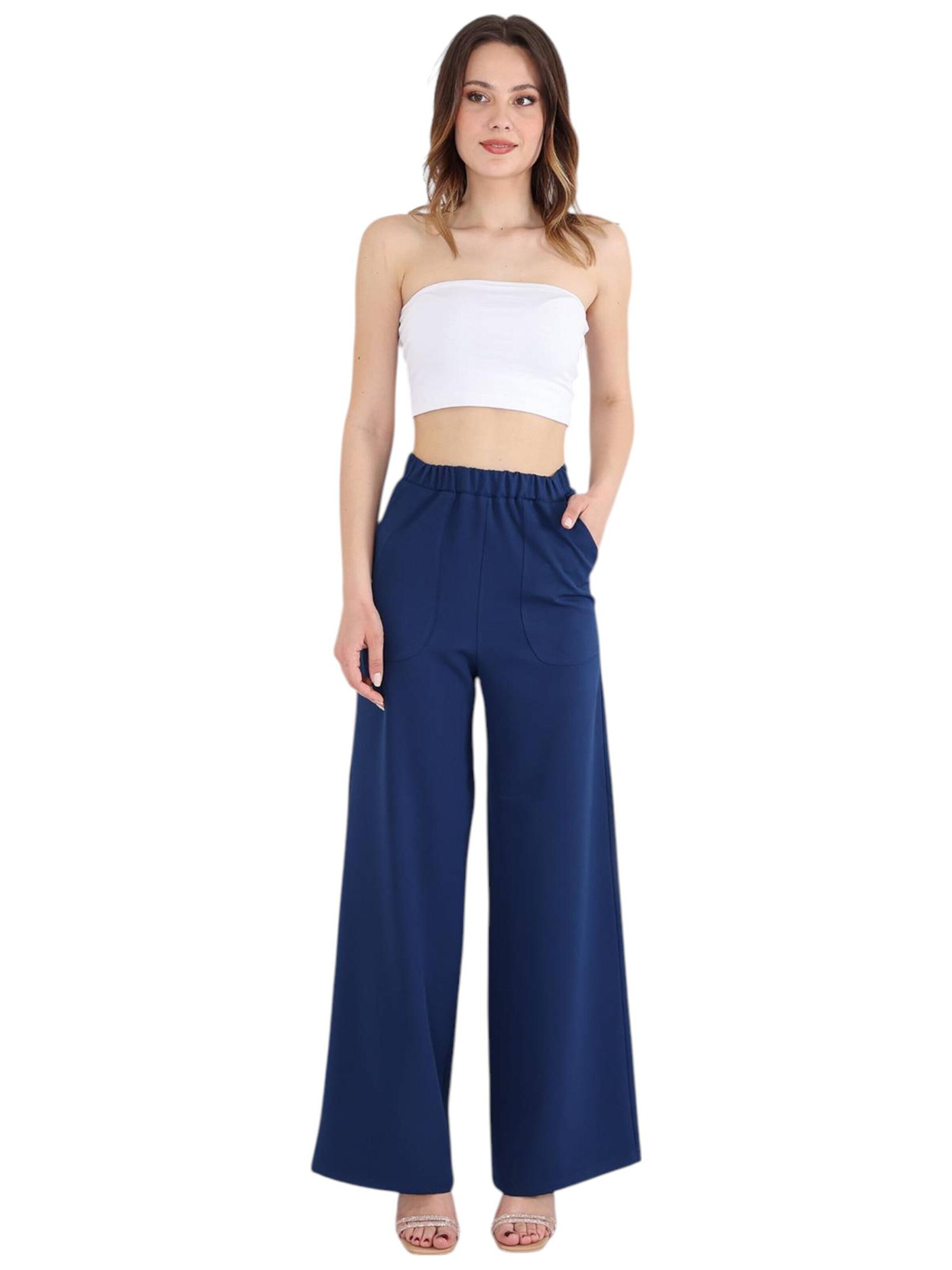 fashionshowcase Wide Leg Hose 'ALIN'‌‌‌‌‌‌‌‌‌‌ in Blau