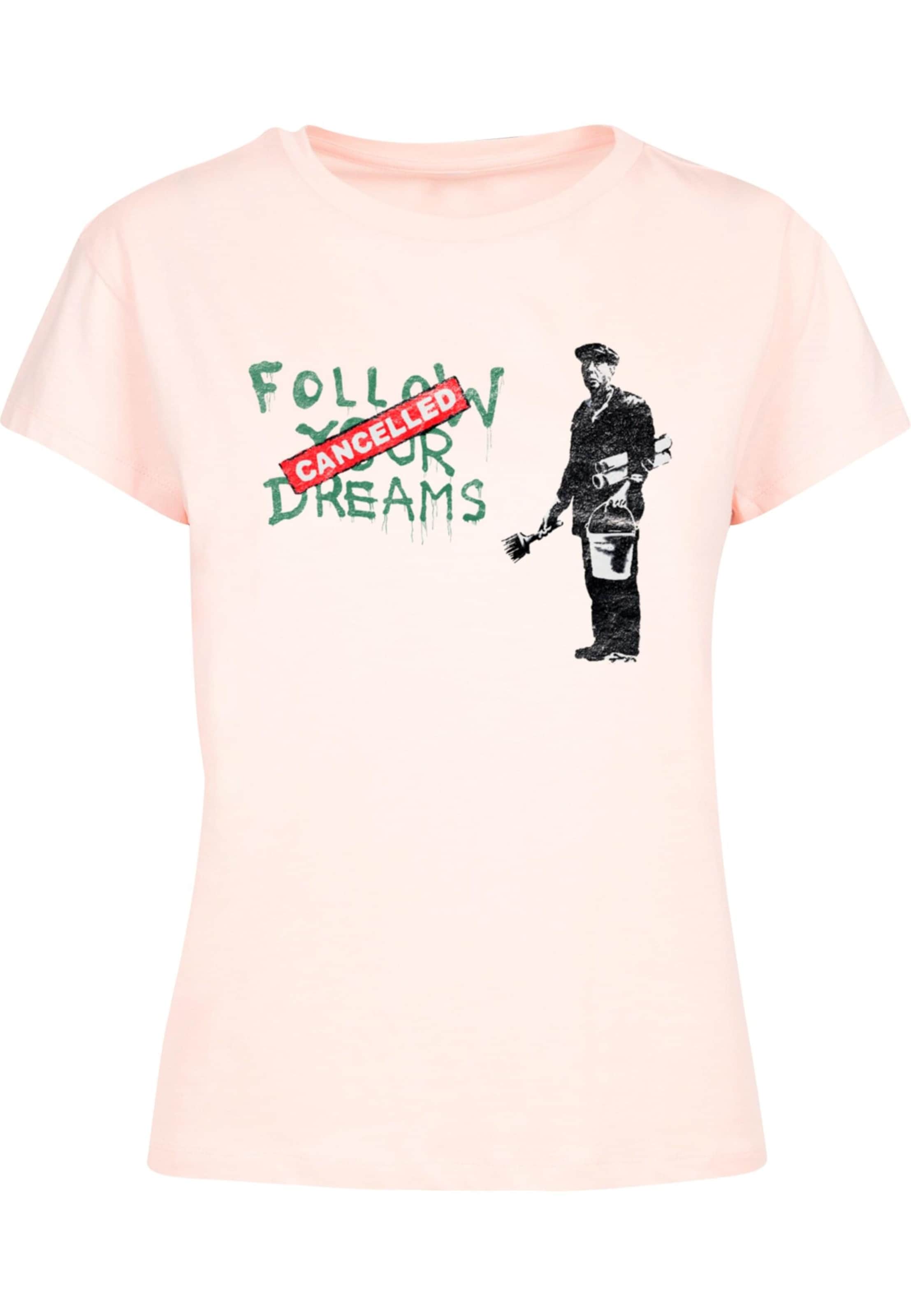 Merchcode Shirt 'Brandalised - Follow Your Dreams' in Roze: voorkant