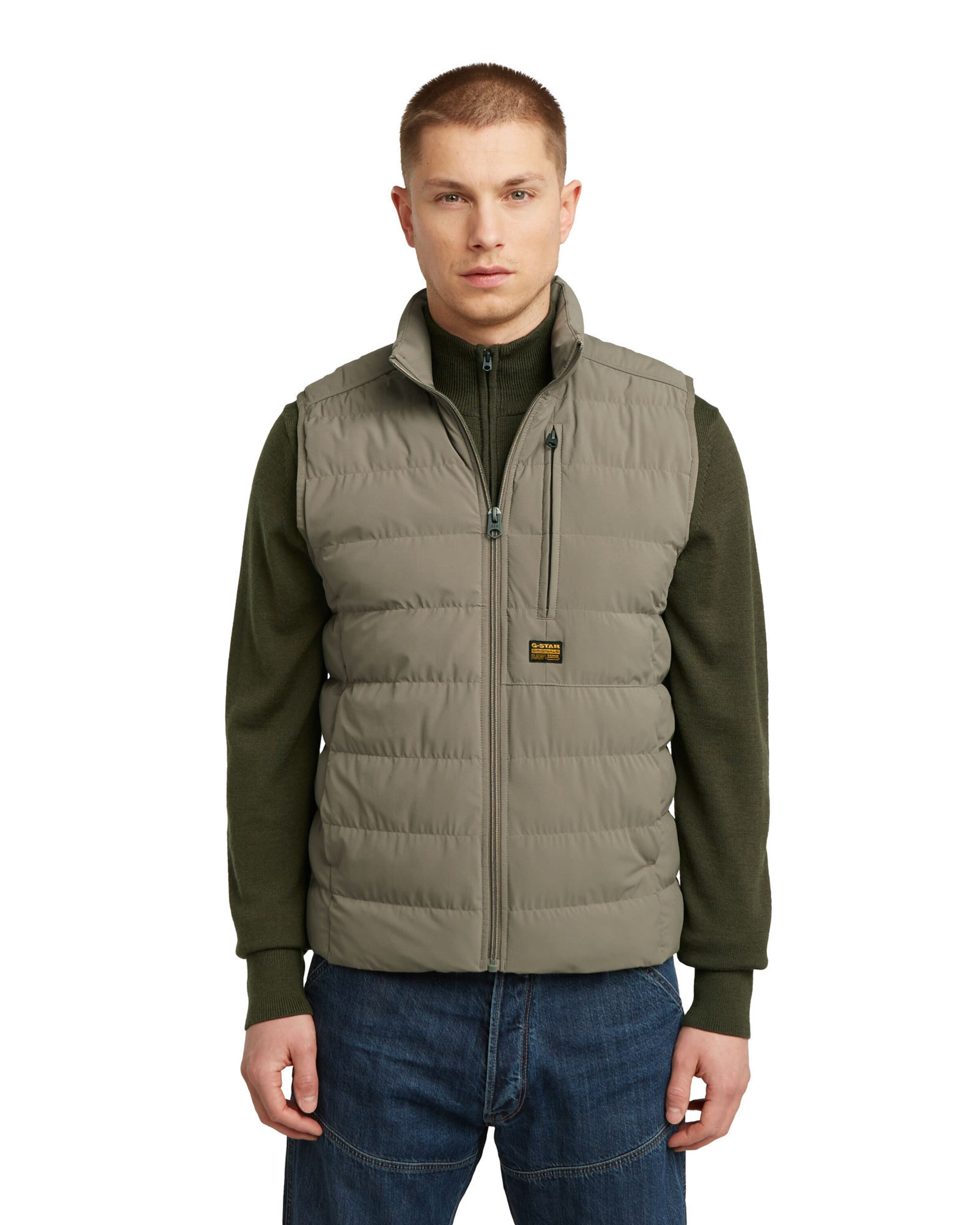 G-STAR Bodywarmer 'Foundation' in Groen: voorkant