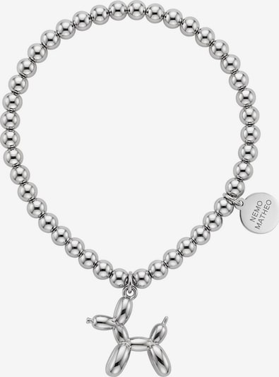 Nemomatheo Armband 'Armband Glückshund – Ballonhund Perlenarmband – Silber' in 18-23 cm in silber, Produktansicht