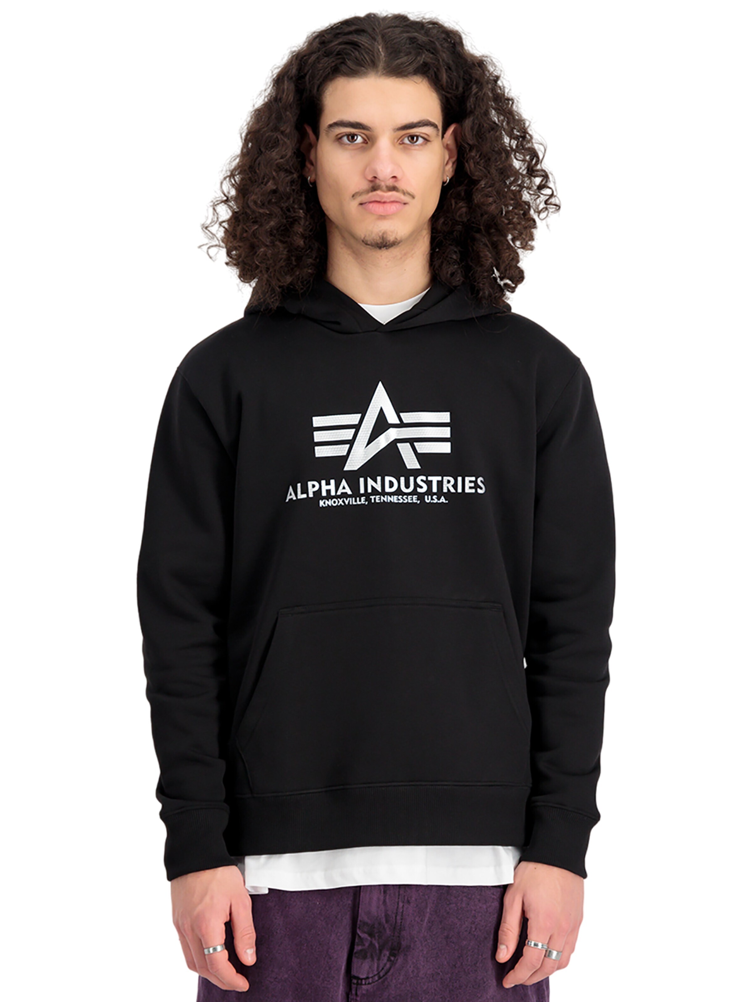 ALPHA INDUSTRIES Sweatshirt 'Carbon'‌‌‌‌ in Schwarz: Vorderseite