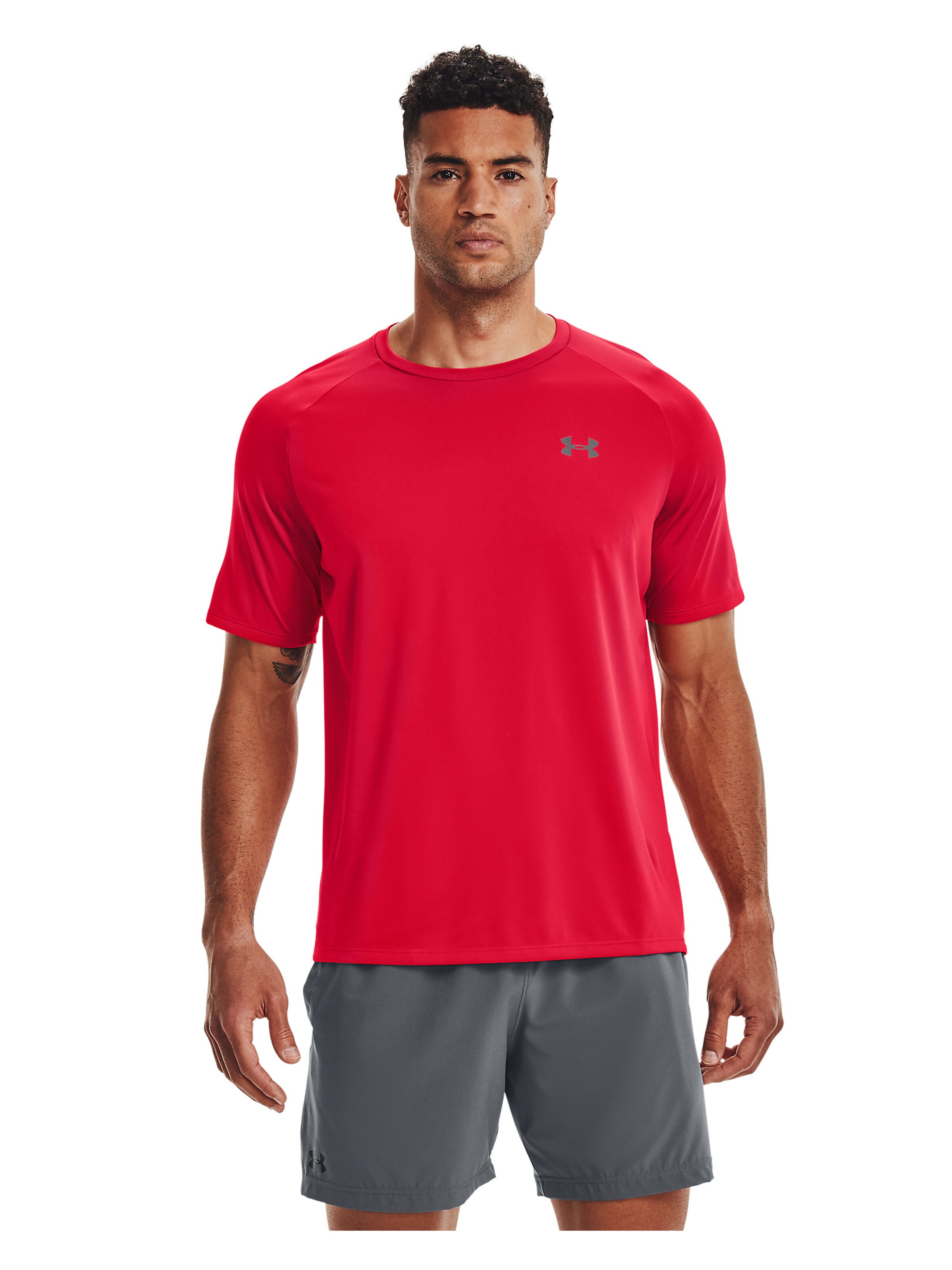 UNDER ARMOUR Regular fit Λειτουργικό μπλουζάκι 'Tech 2.0' σε κόκκινο: μπροστά