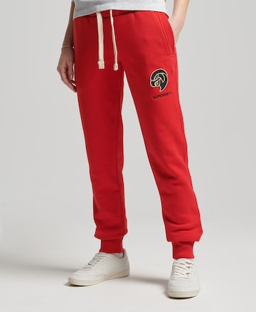 Superdry Tapered Pants 'Vintage Collegiate' in Red: front