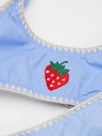 CALZEDONIA Bralette Bikini 'Mini Fruit' in Blue