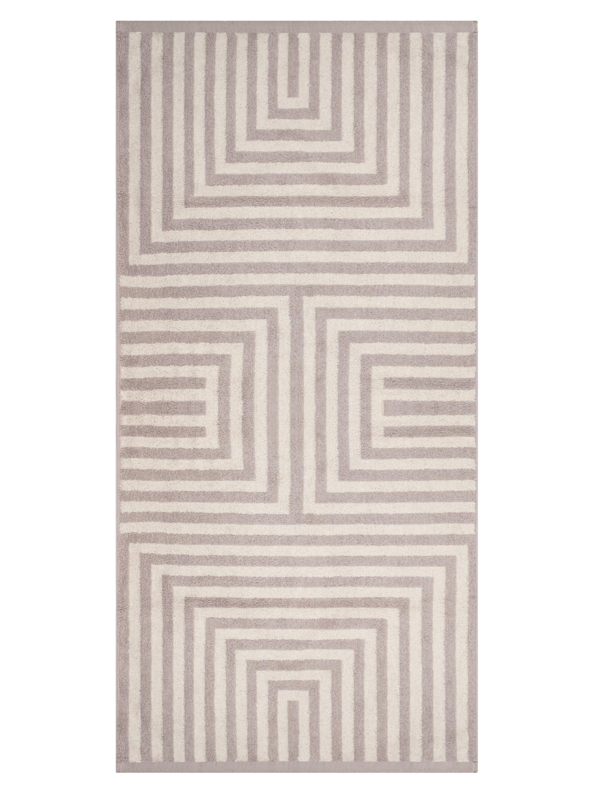 ROSS Handdoek 'Grafik' in Beige