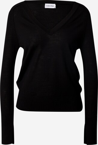 Pull-over Calvin Klein en noir : devant