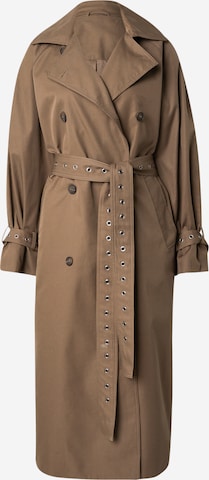 Manteau mi-saison WEEKDAY en marron : devant