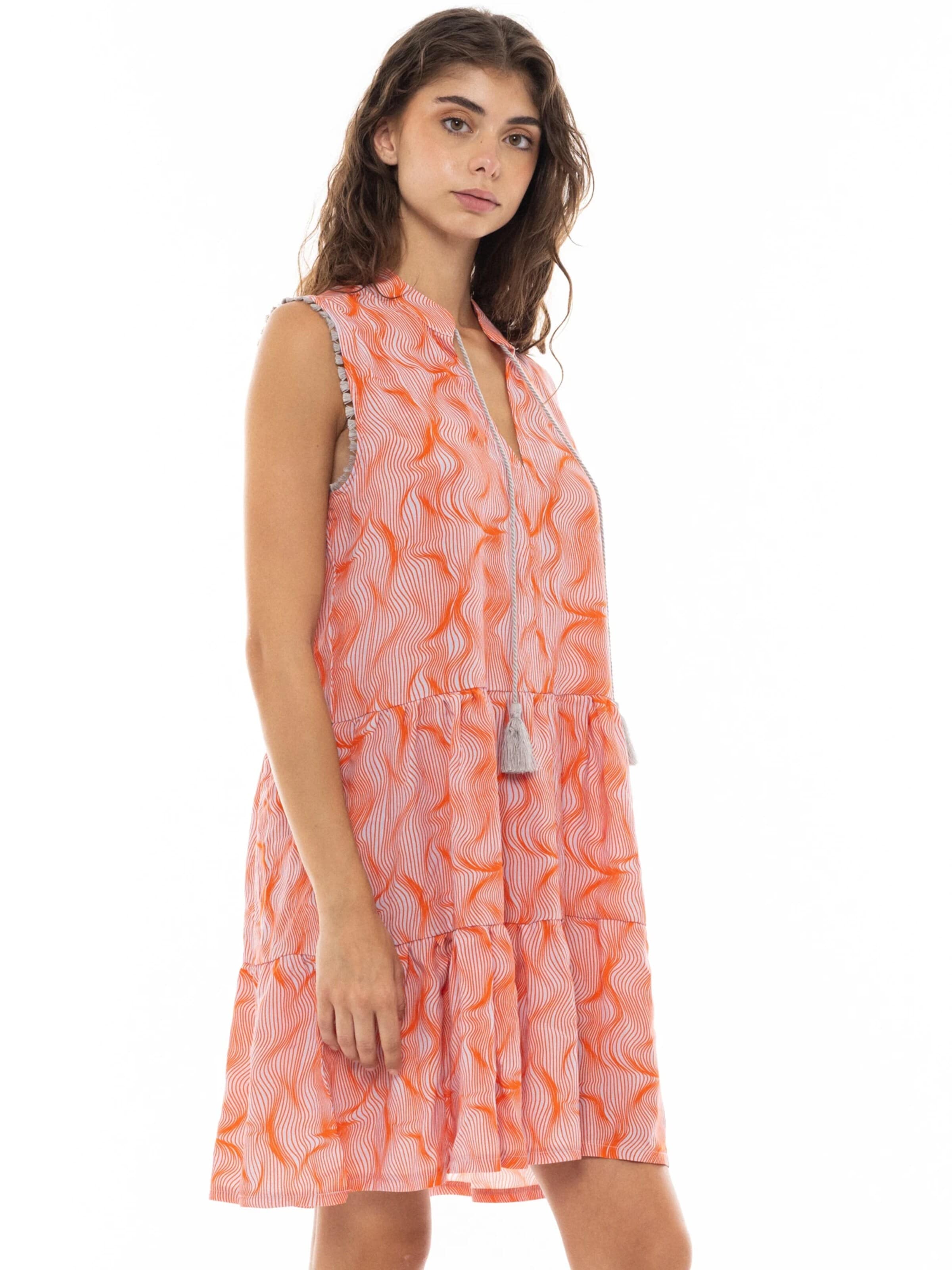 Pink LabelLjetna haljina 'BEACHWEAR ORANGE WAVES' - narančasta boja