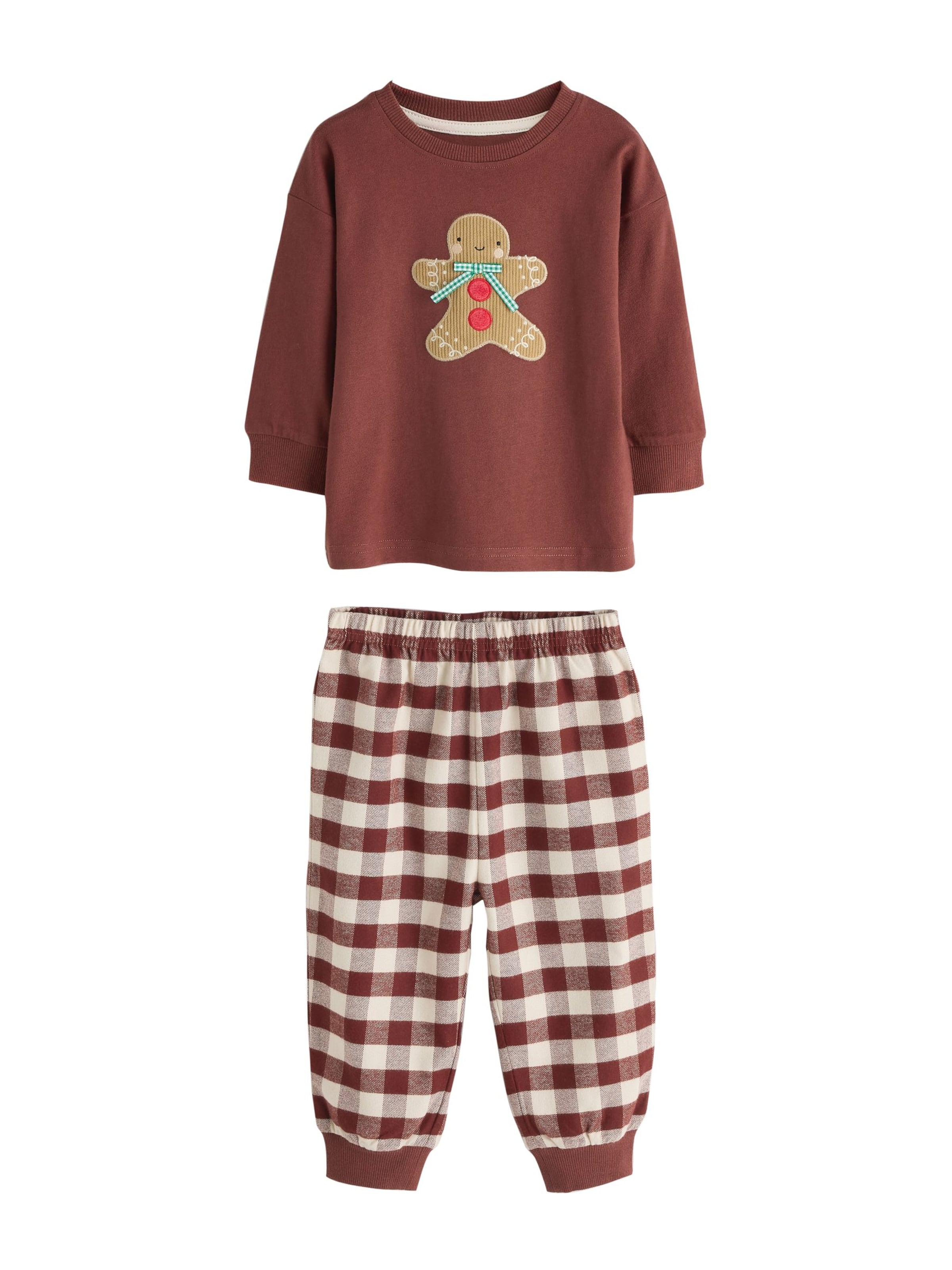 Next - Pijama 'Christmas' en marrón: frente