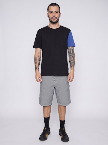 Carhartt WIP Luźne Spodnie 'Mens Single Blue / White Knee Shorts' w kolorze szary