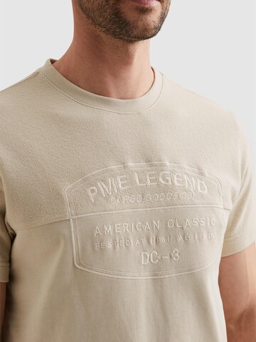 PME Legend Bluser & t-shirts 'T-shirt in a material blend with artwork' i beige