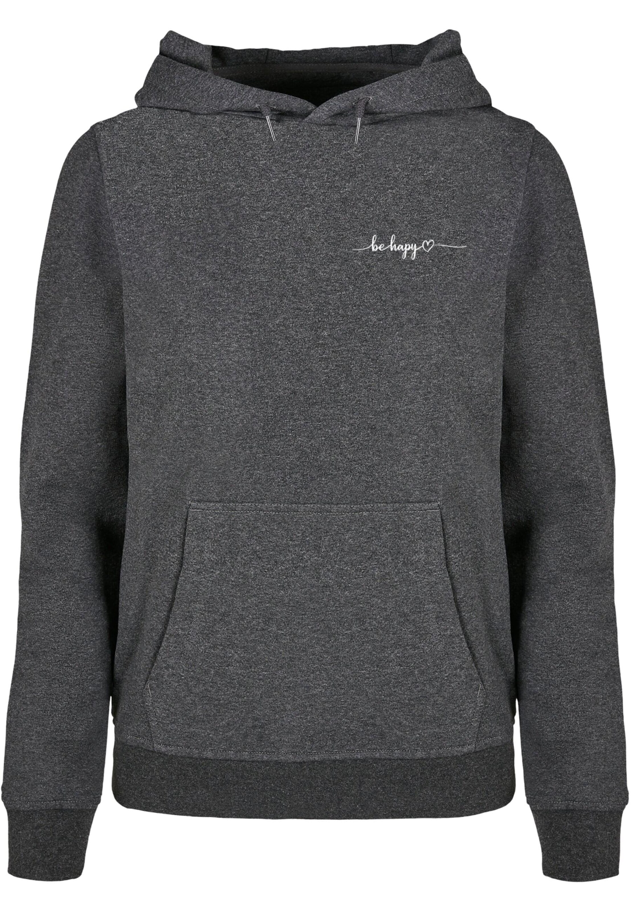 Merchcode Sweatshirt 'Be Happy' in Grau: Vorderseite