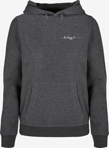 Merchcode Sweatshirt 'Be Happy' in Grijs: voorkant