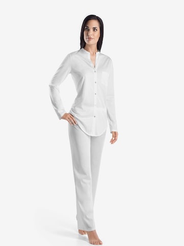 Hanro Pajama ' Cotton Deluxe ' in White: front