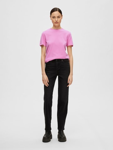 SELECTED FEMME T-Shirt 'MY ESSENTIAL' in Lila