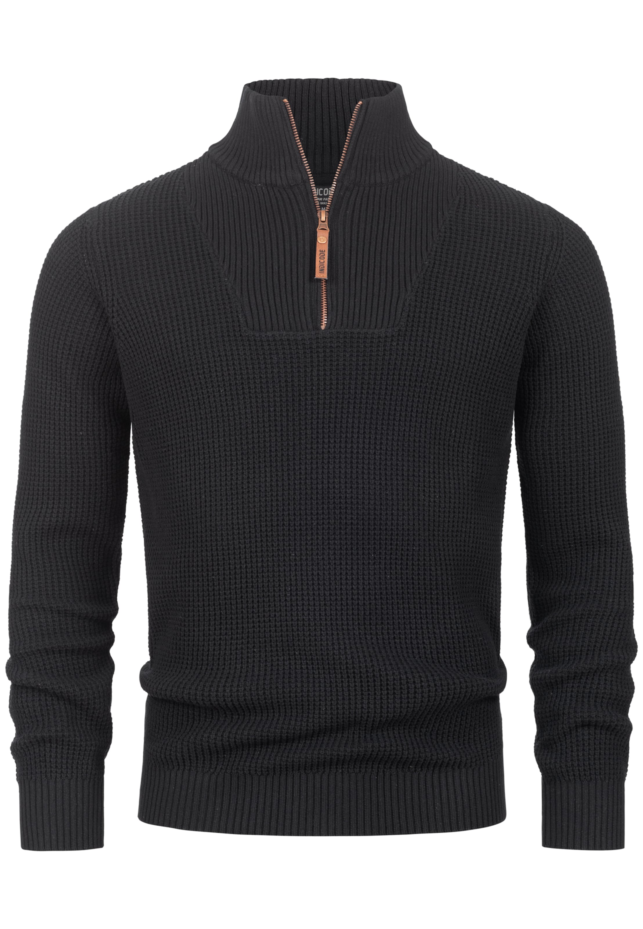 INDICODE JEANS Sweater 'Yassip' in Black: front