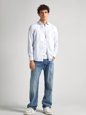 Pepe Jeans Regular fit Button Up Shirt 'PASCAL' in Blue