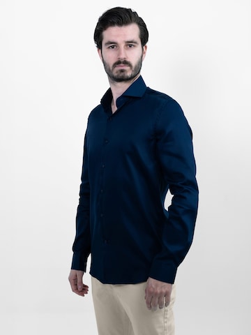 Vercate - Slim Fit Camisa clássica 'No. 2' em azul