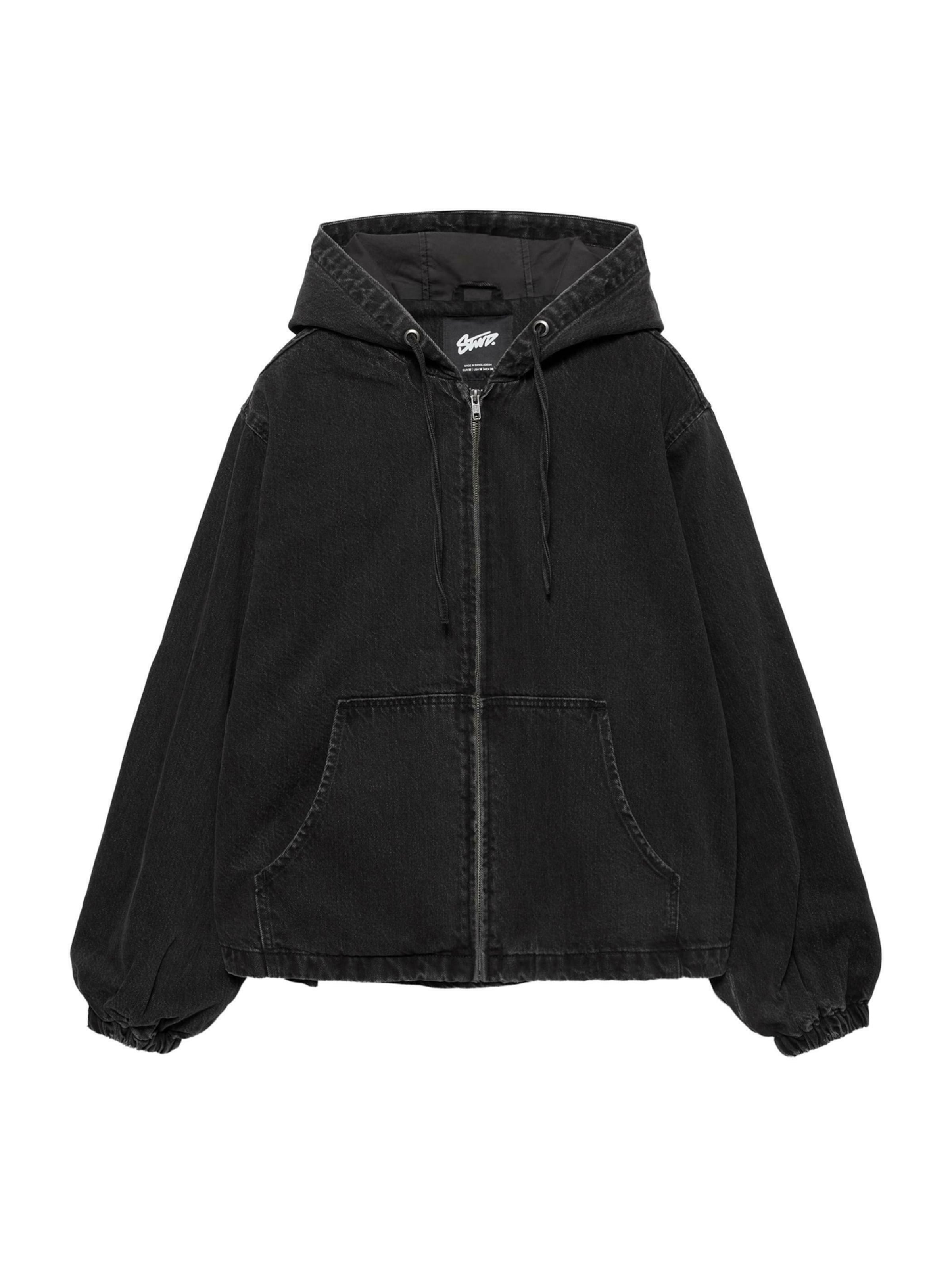 Pull&Bear Prehodna jakna 'STWD' | črna barva: sprednja stran