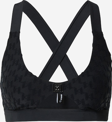 Karl Lagerfeld Bralette Bikini Top in Black: front