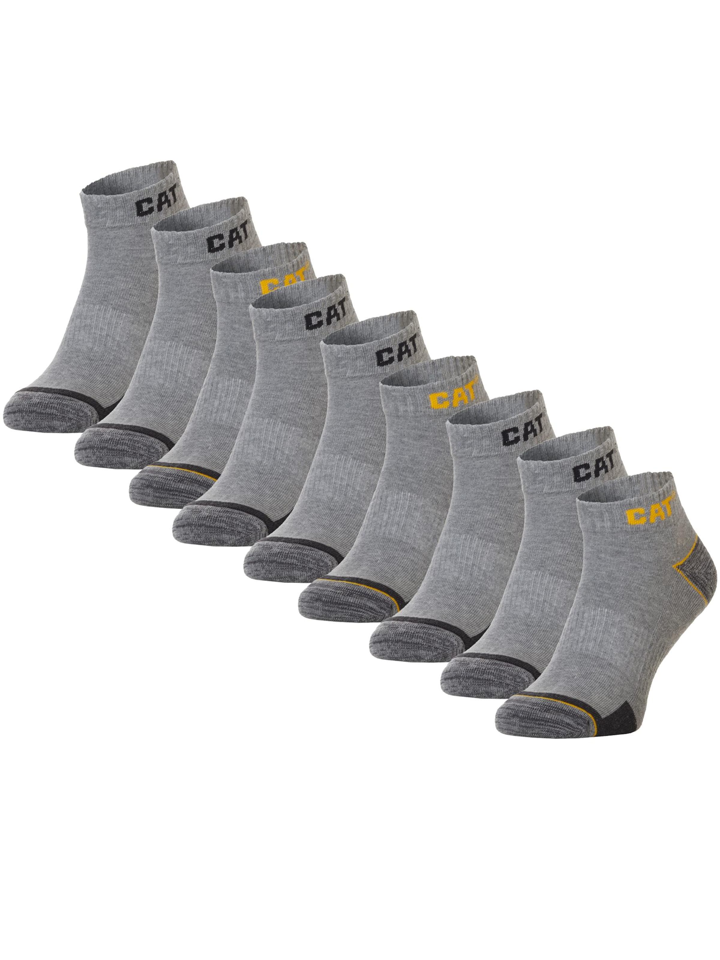 CATERPILLAR Enkelsokken 'CAT Enkelsokken Heren Work Sneakers 9-paar Korte Werksokken' in Grijs: voorkant