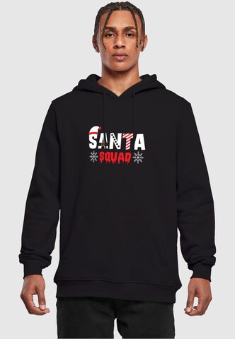 Merchcode Sweatshirt ' Santa Squad' in Black: front