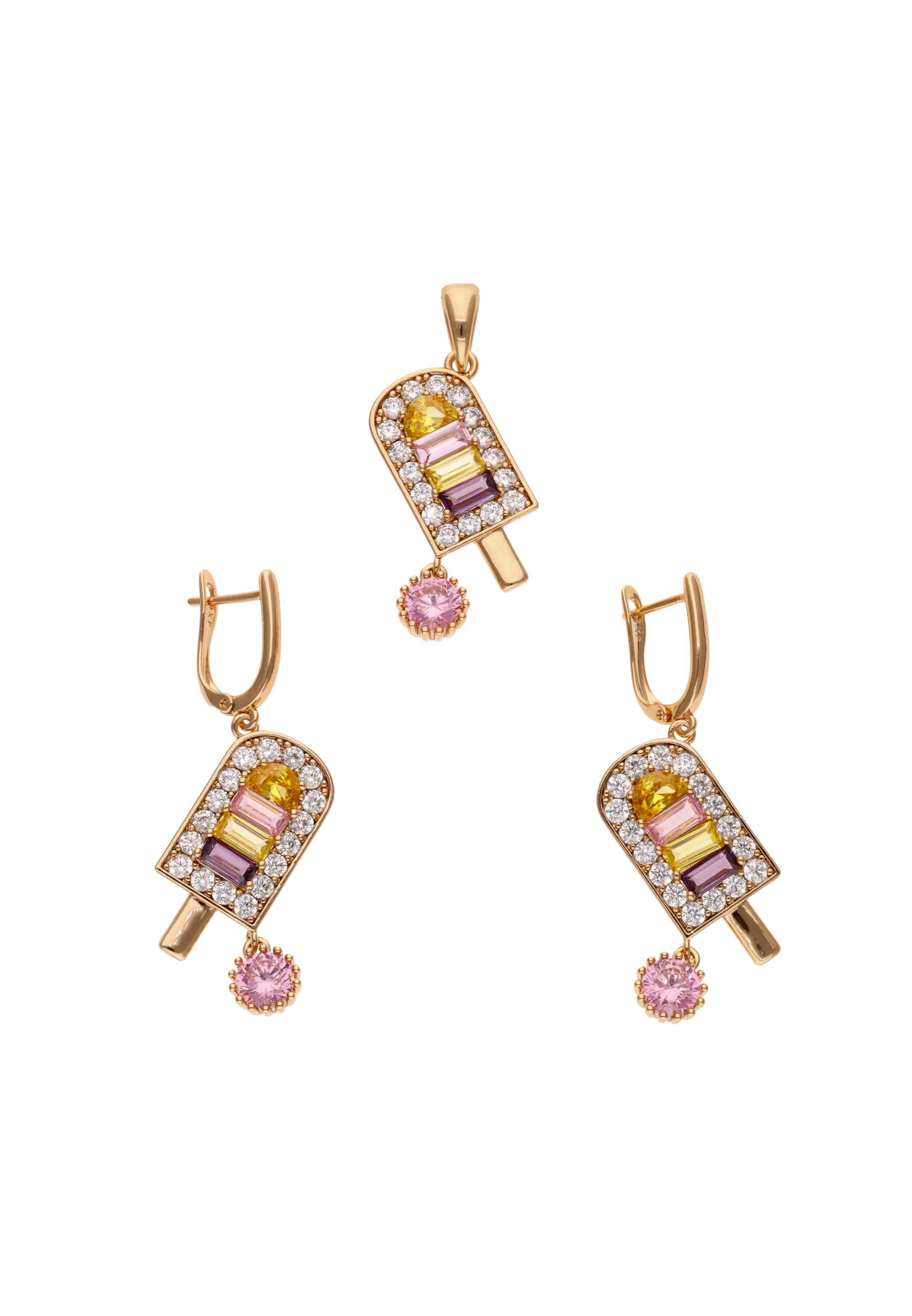 MYMO Jewelry set in Gold: front