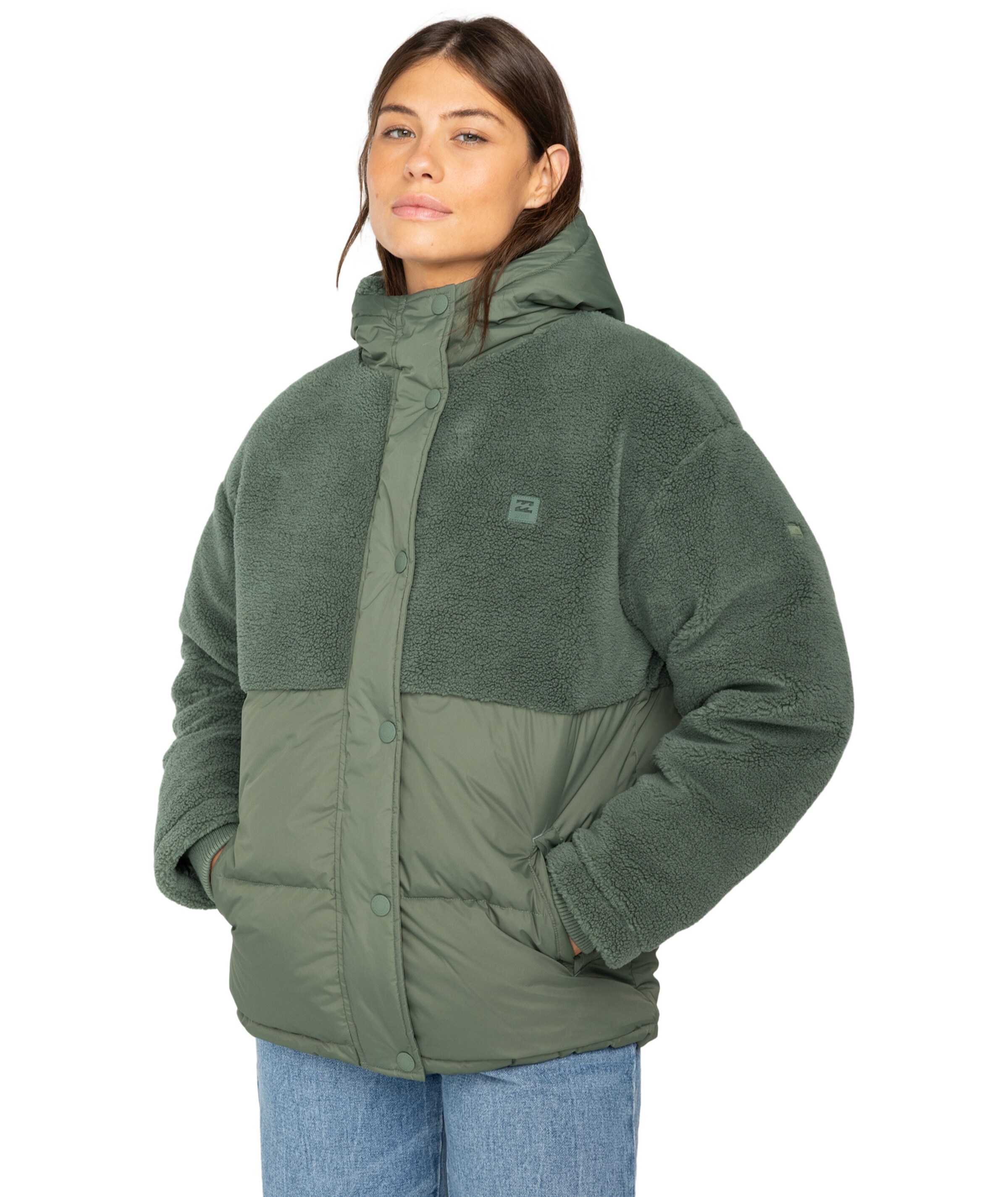BILLABONG Athletic Jacket in Green: front