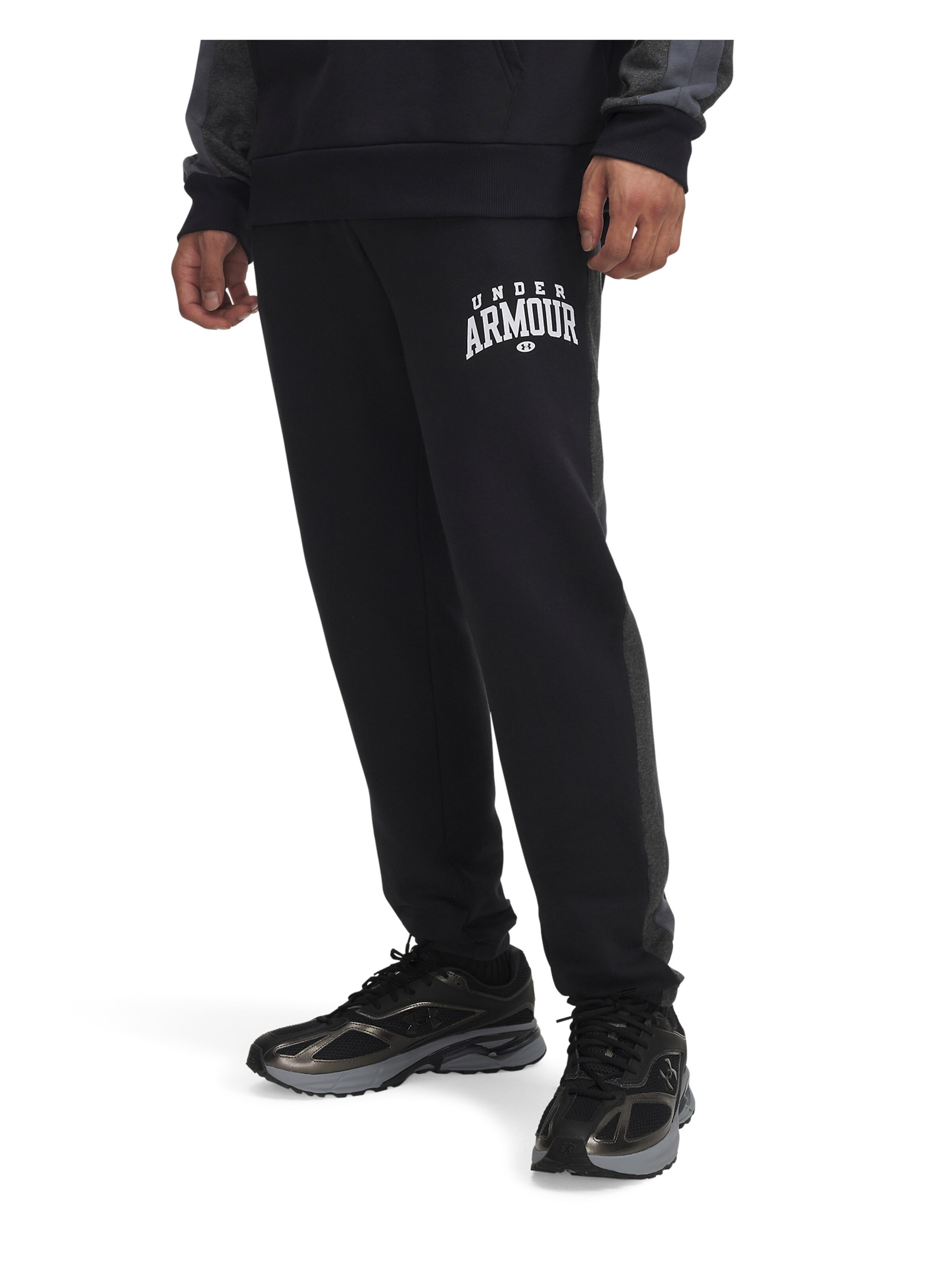 UNDER ARMOUR Tapered Sports trousers 'Rival' in Black: front