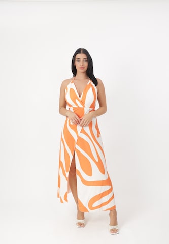 Elara Kjole i orange: forside