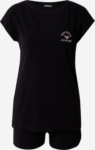 Emporio Armani Short Pajama Set in Black: front