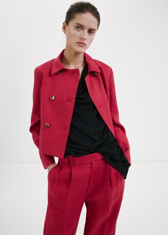 MANGO Regular Pleat-Front Pants 'Listela' in Red