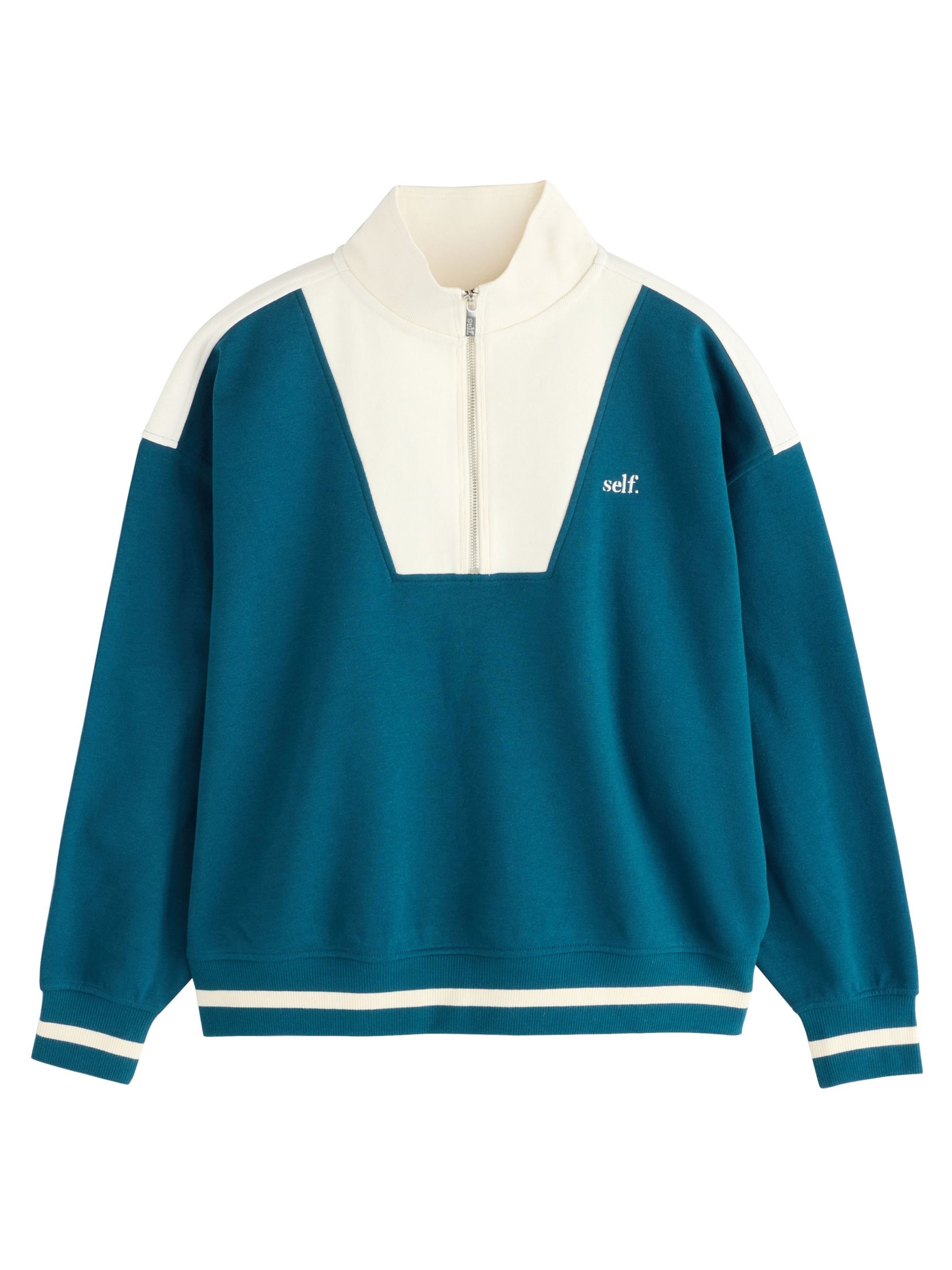 self. Sweatshirt in Blau: Vorderseite