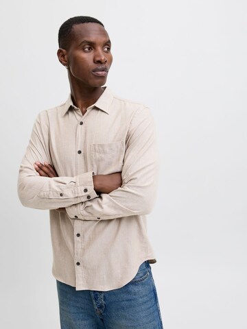 JACK & JONES Regular Fit Hemd 'JJECLASSIC' in Beige