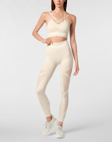 Plein Sport - Skinny Pantalón deportivo en beige