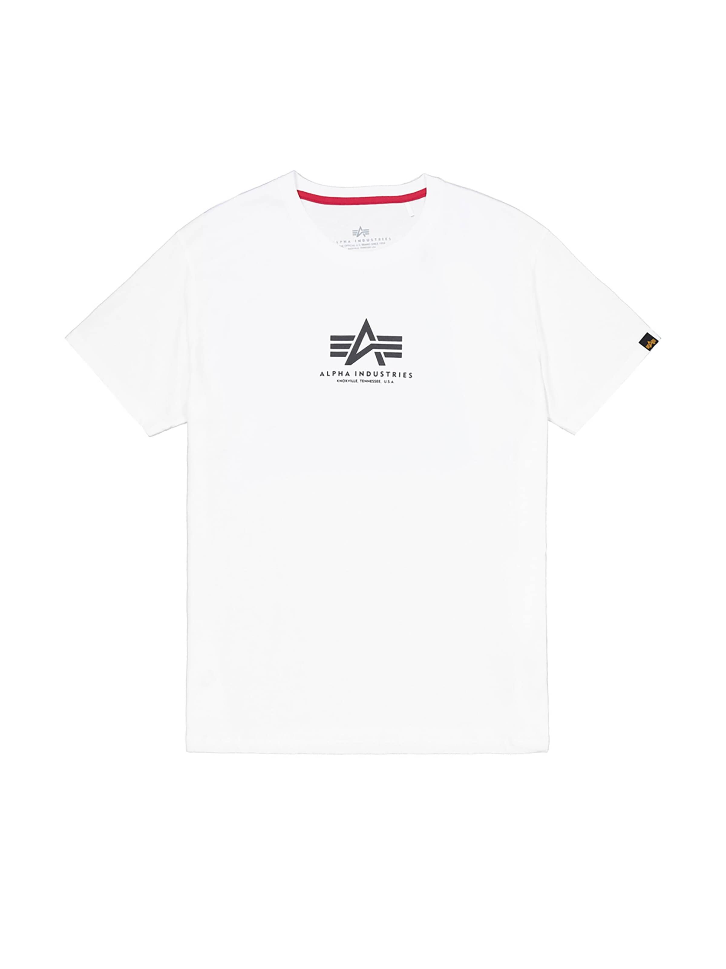 ALPHA INDUSTRIES Shirt 'Basic Mid Logo'‌‌ in Weiß: Vorderseite